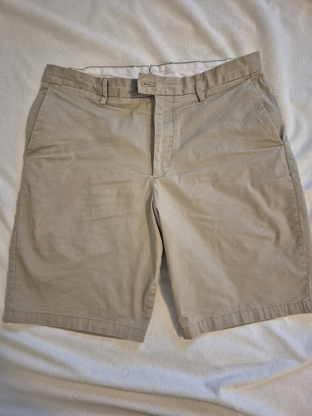Calvin Klein Beige Flat Front Chino Shorts
